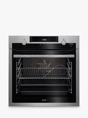 AEG BCS556020M Built In Electric Single Oven with Steam Function, Stainless Steel - smartappliancesuk