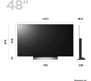 LG OLED48C34LA 48 Inch OLED 4K Ultra HD HDR Smart TV Freesat - smartappliancesuk