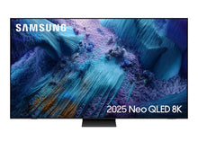 Samsung 2025 Neo QLED 8K television with a colorful abstract design on the screen.
