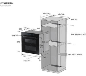 SAMSUNG Dual Cook Flex NV75R7676RB/EU Electric Oven - Black - smartappliancesuk